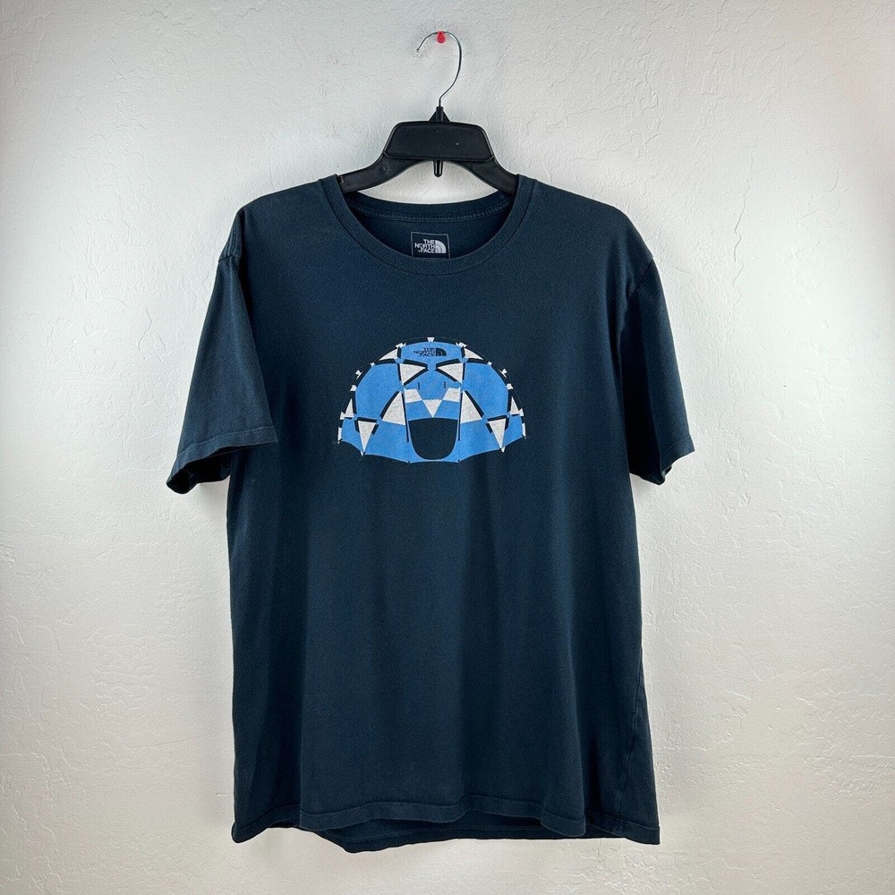 The North Face‎ T-shirt Mens L Blue Tent Tee Outdoors Camping Hiking PNW Arctic